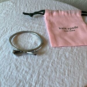 Kate Spade: Silver Tone Bracelet with Bow- Side Clasp